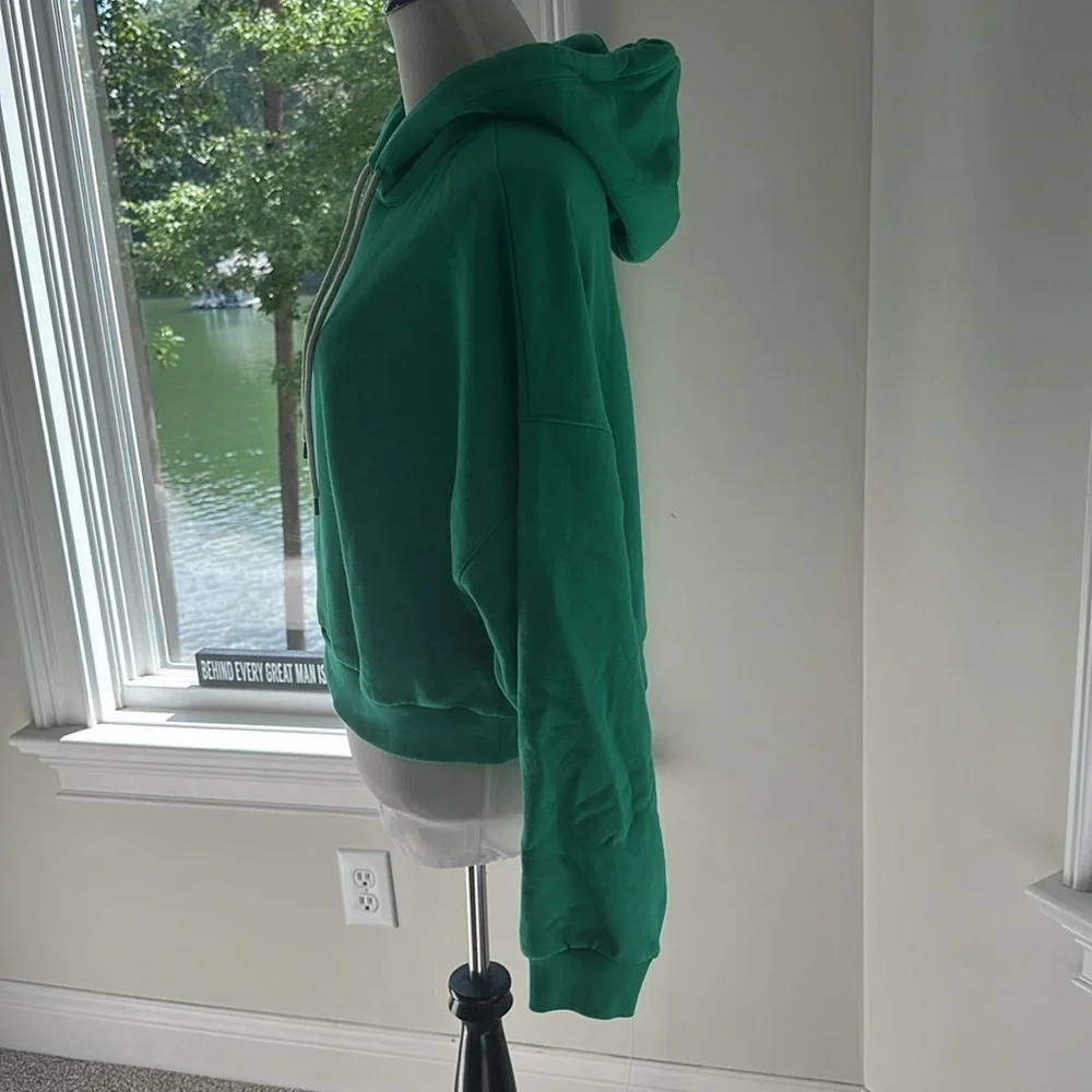 GAP Bright Green Vintage Cropped Drop Shoulder Hoody, Medium, Like New - Picture 5 of 10